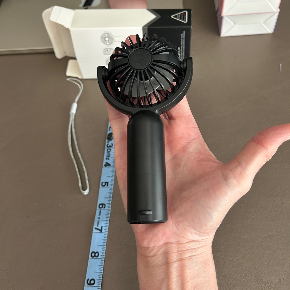 Portable Mini Fan-NIB in Lavender, White or Black USB Cord & 3 modes &Tilt fan - Picture 4 of 16